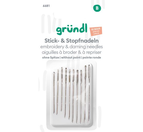 Gründl Stick- und Stopfnadeln ohne Spitze