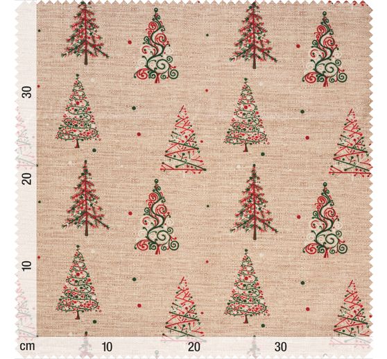 Baumwoll-Stoff "Weihnachtsbäume", Acryl beschichtet