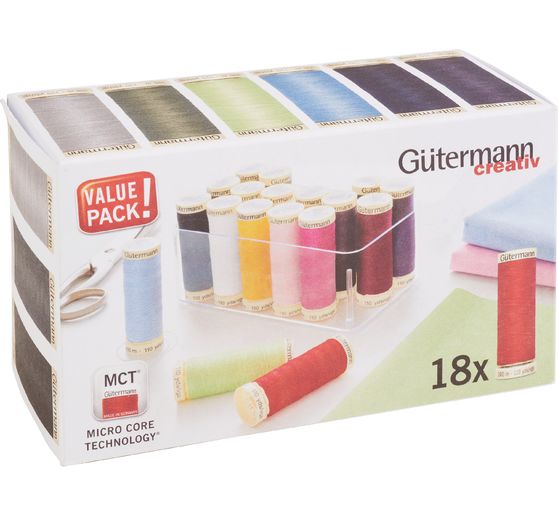 Gütermann Sewing thread box all-purpose - 18 spools