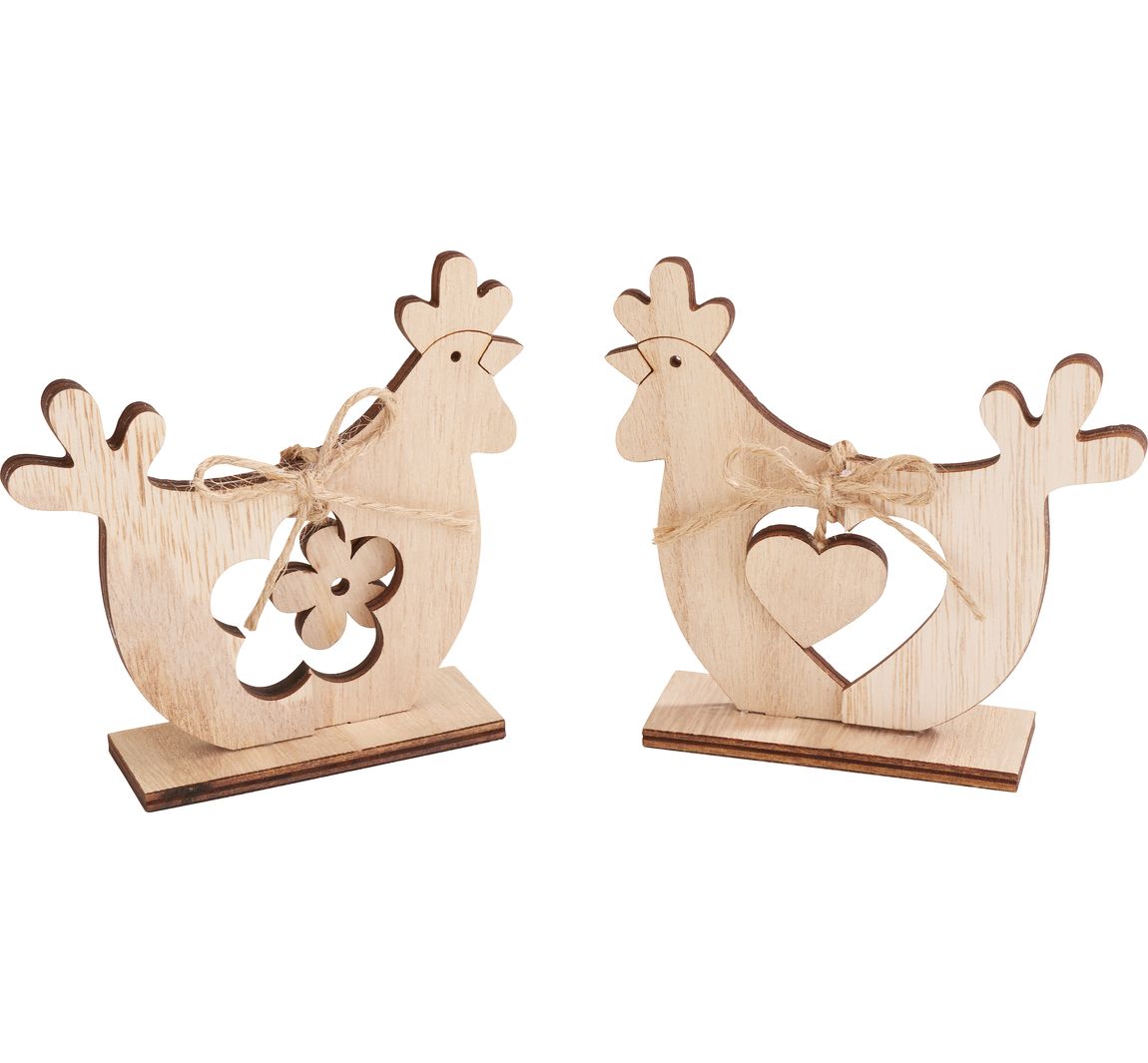 VBS Holz-Steckmotiv "Hühner", 2er-Set