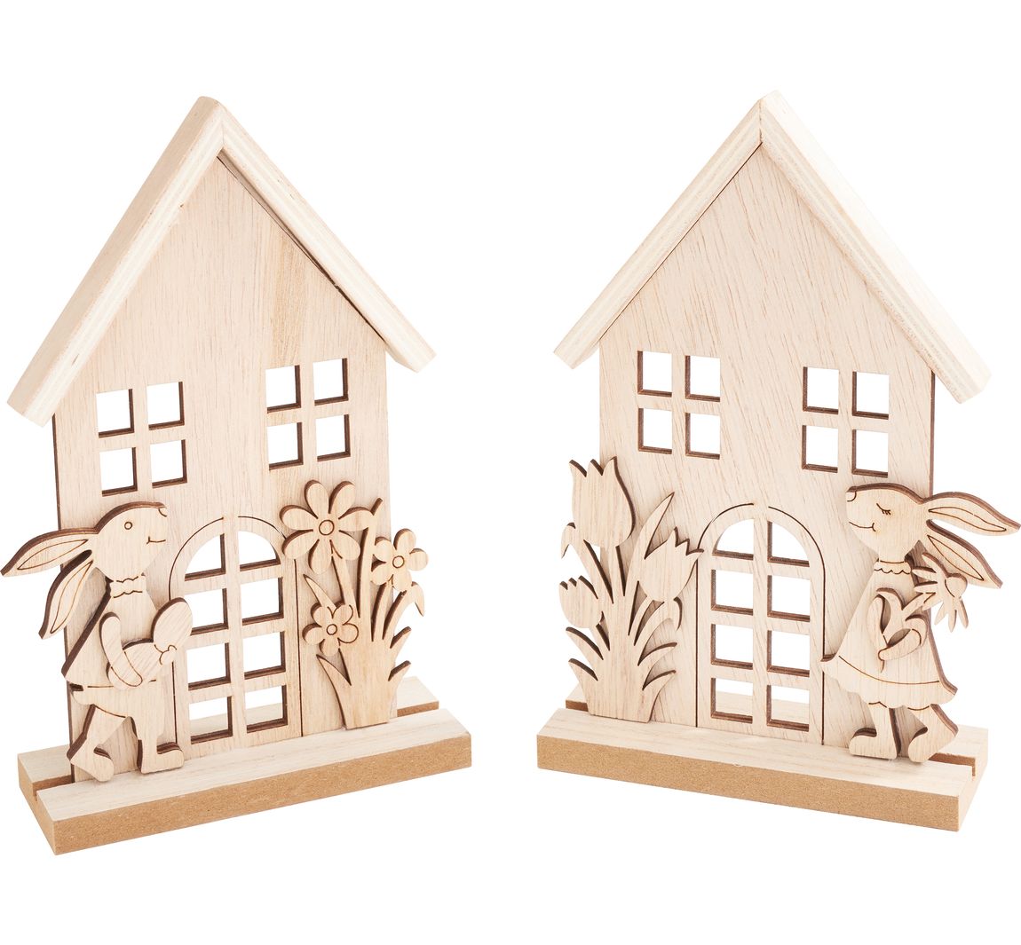 VBS Holz-Steckmotiv "Bunny Cottage", 2er-Set