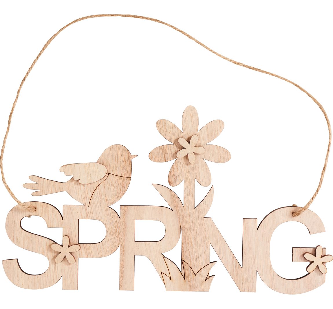 VBS Holz-Schriftzug / Anhänger "Spring"