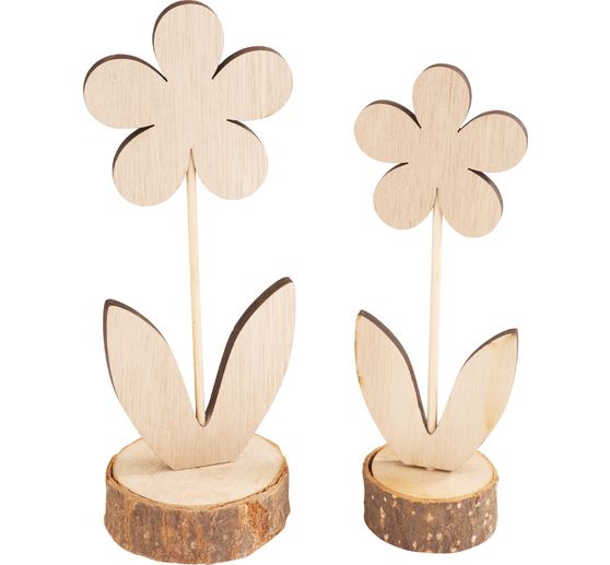 VBS Wooden flowers "Daisy", set of 2
