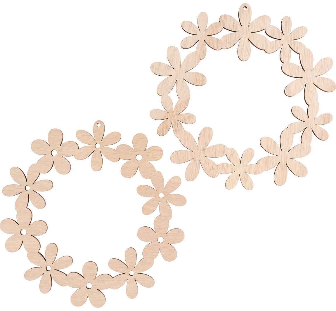 VBS Holz-Anhänger "Blumenkränze", 2er-Set