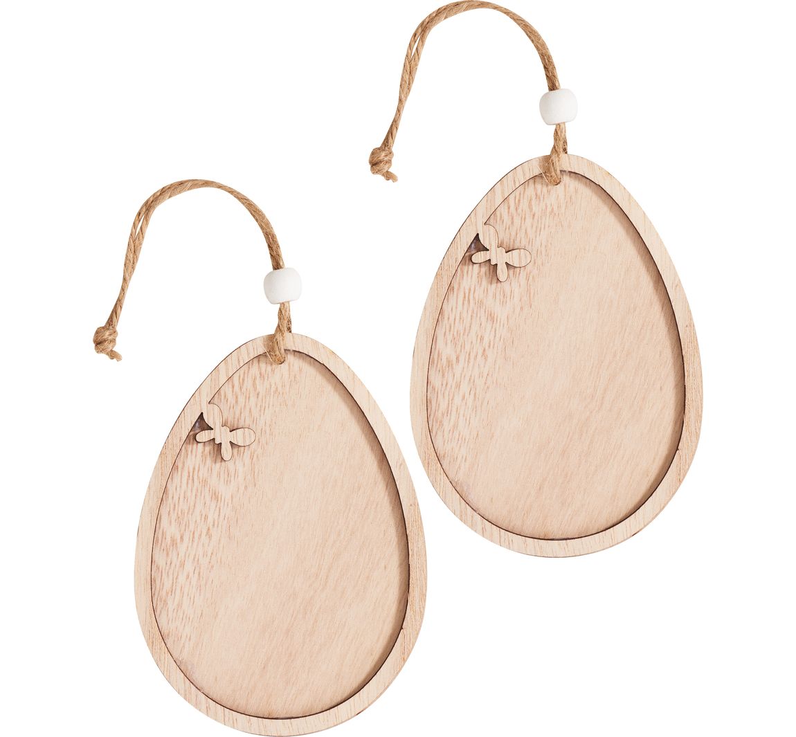 VBS Holz-Anhänger mit Rahmen "Eier", 2er-Set