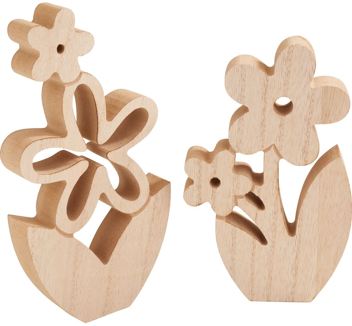 VBS Holz-Blumen, 2er-Set