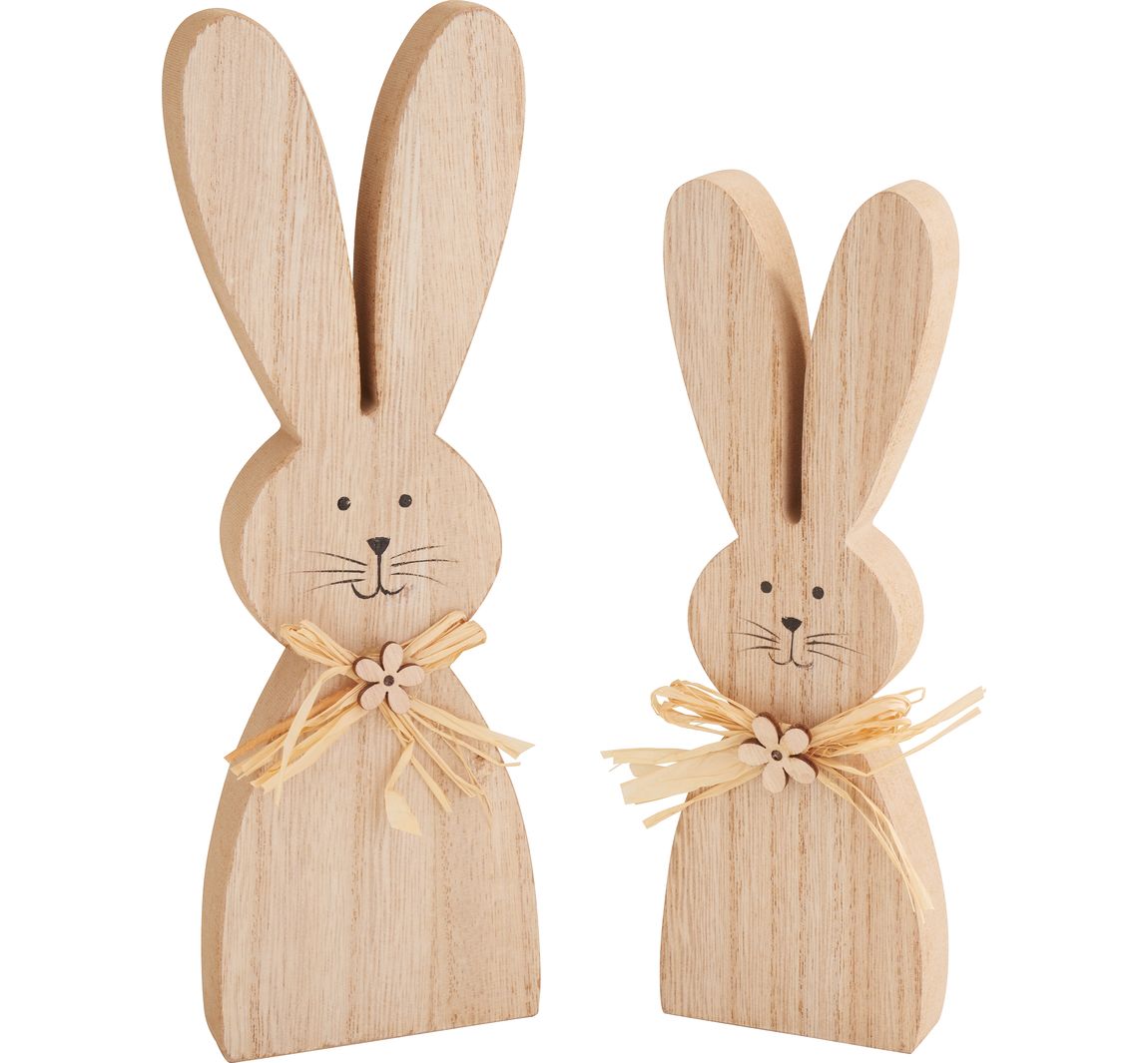 VBS Holz-Hasen "Bonni und Blümchen", 2er-Set