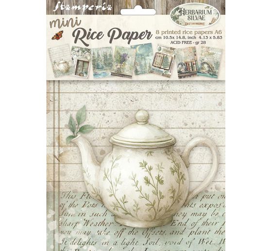 Motiv-Strohseiden Sortiment "Herbarium Silvae", 8er Set