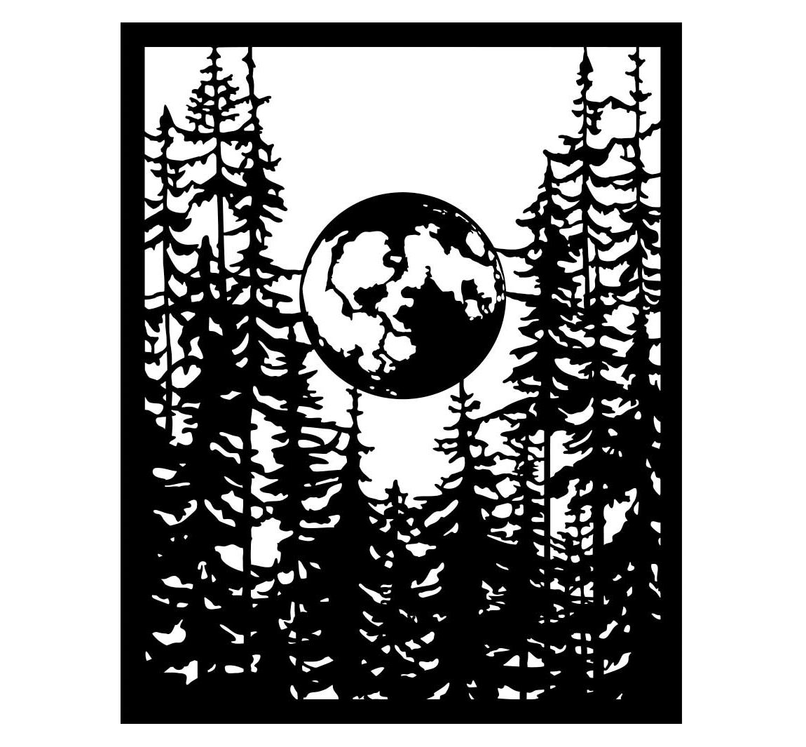 Schablone "Herbarium Silvae - Moon In The Forest"