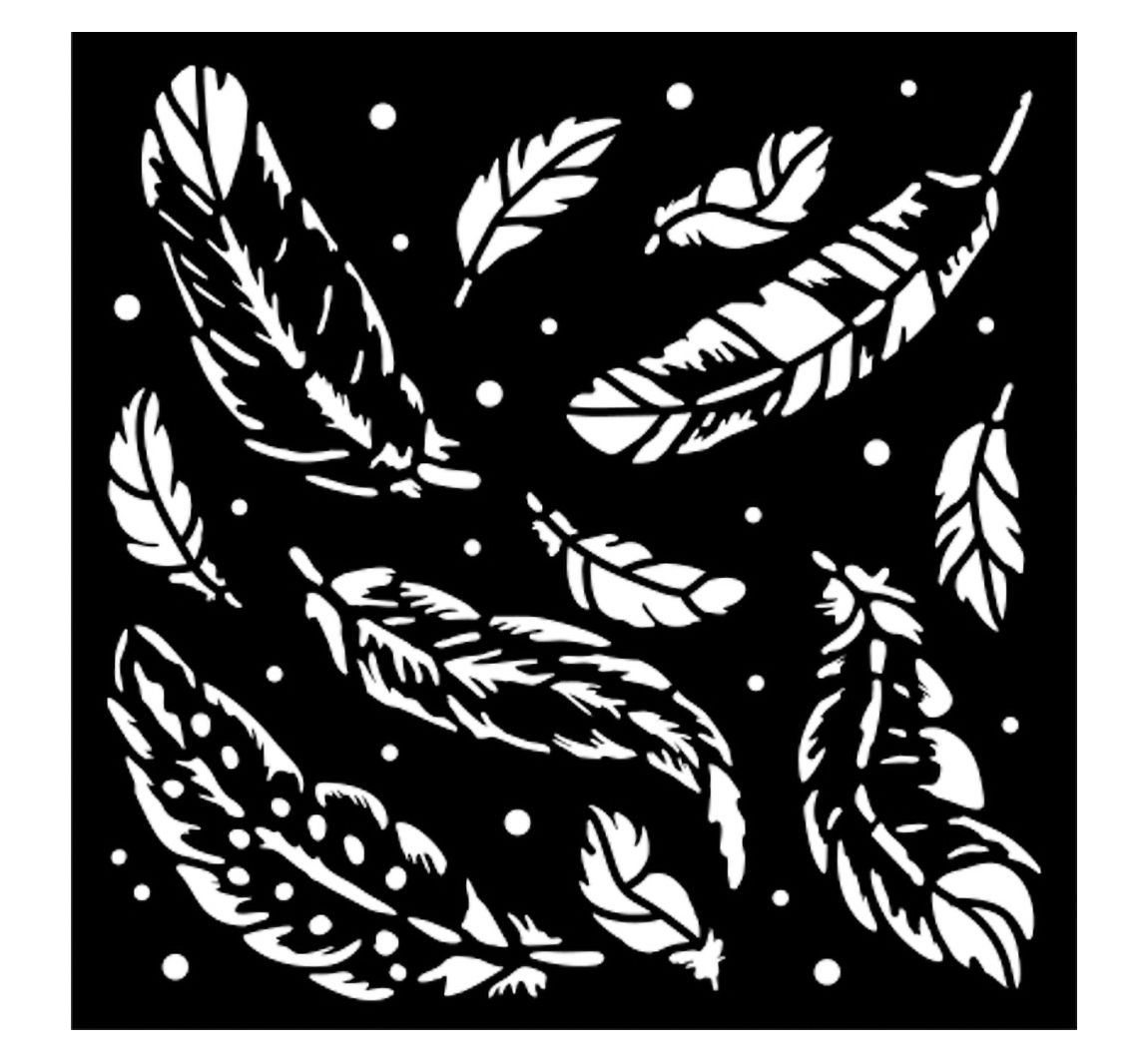 Schablone "Herbarium Silvae - Feather Pattern"