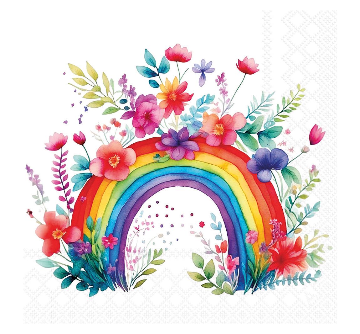 Serviette "Rainbow with Flowers"