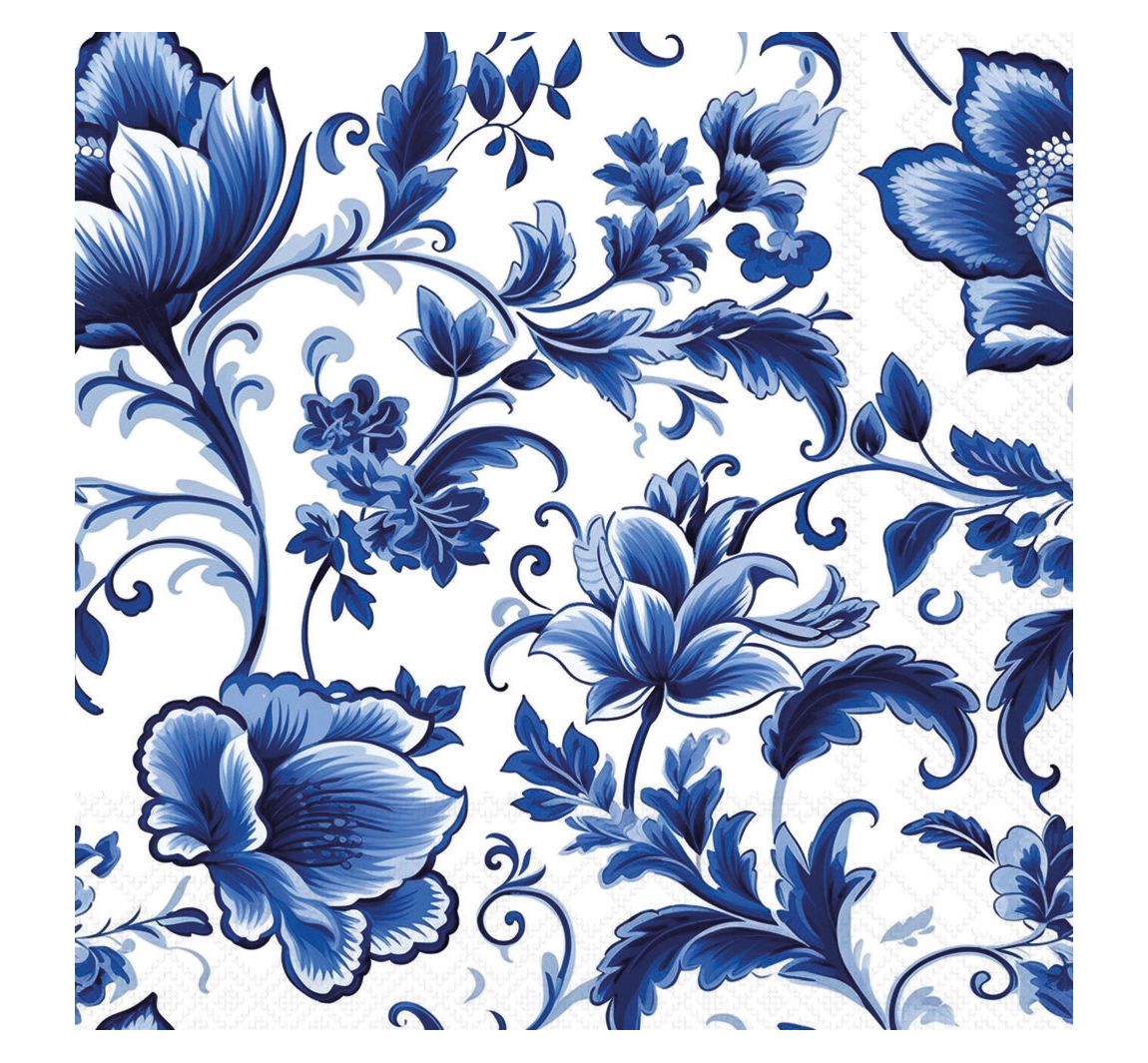 Serviette "Delft blue Florals"