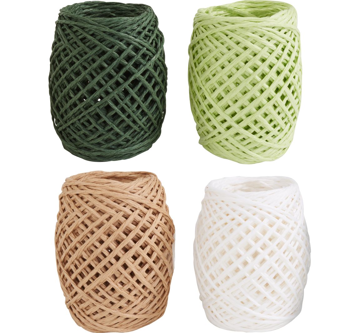 VBS Raffia-Papierband "Natur", 4er Set