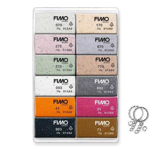 FIMO soft material pack "Boho Effect", 12 colours