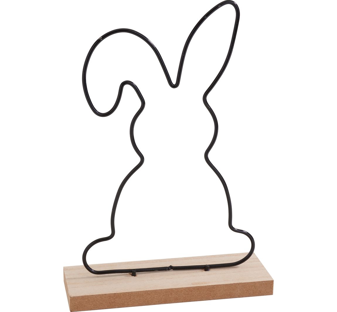 VBS Metall-Hase auf Holz-Sockel