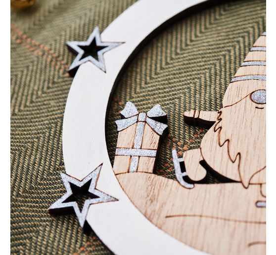 VBS Wooden decoration pendant "Gnome", set of 2