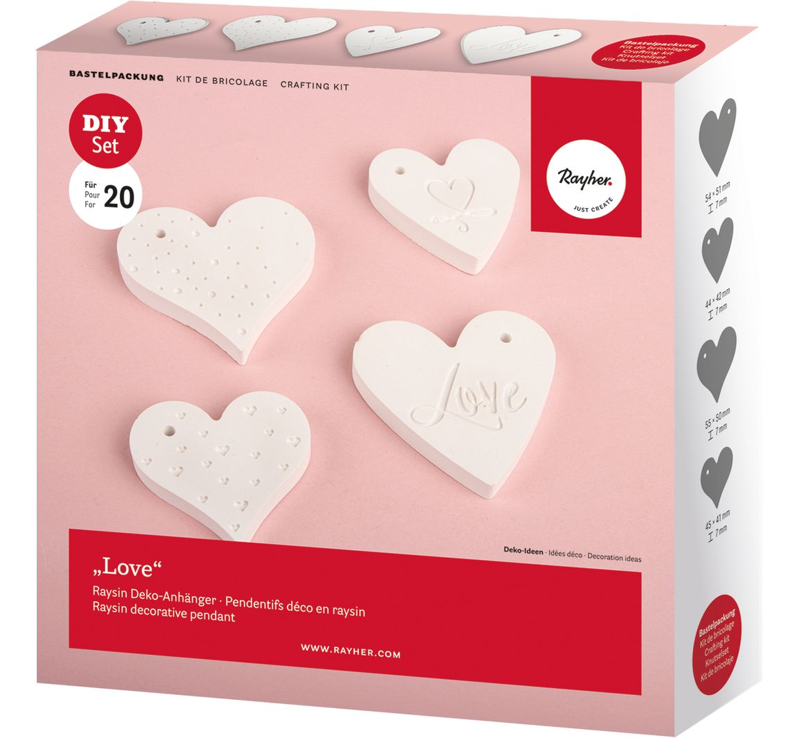 Gieß-Set Anhänger "Love", 4 Motive
