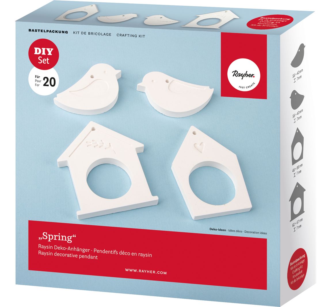Gieß-Set Anhänger "Spring, 4 Motive"