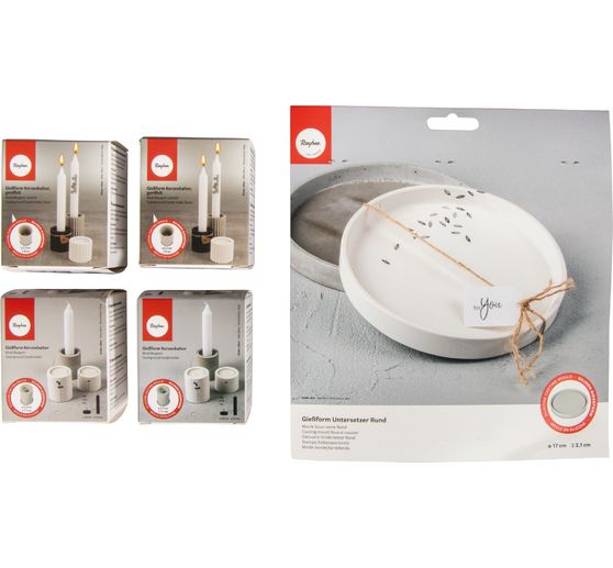 Silikon Gie&szlig;form-Set "Kerzenhalter mit Untersetzer"