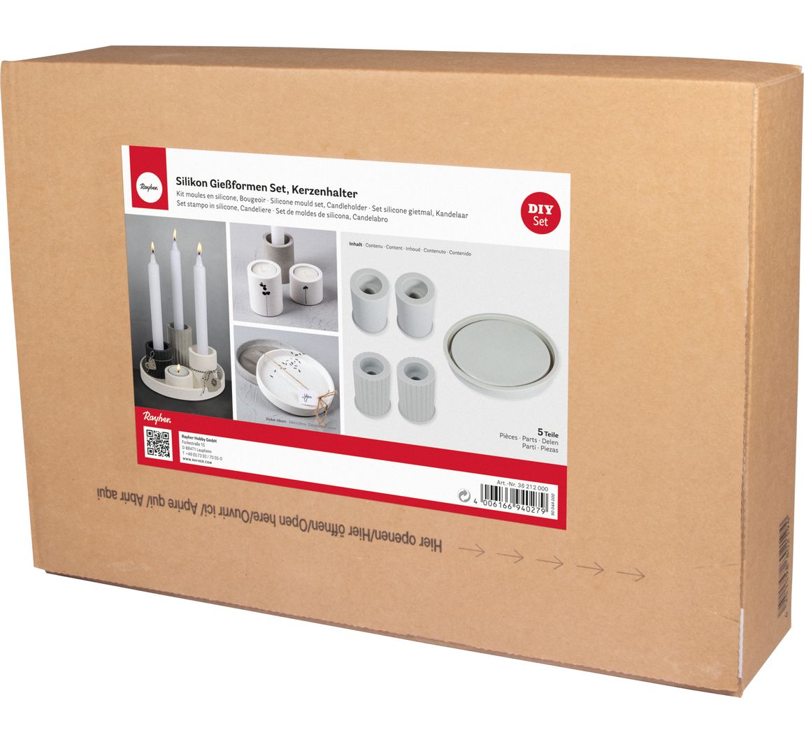 Silikon Gießform-Set "Kerzenhalter mit Untersetzer"