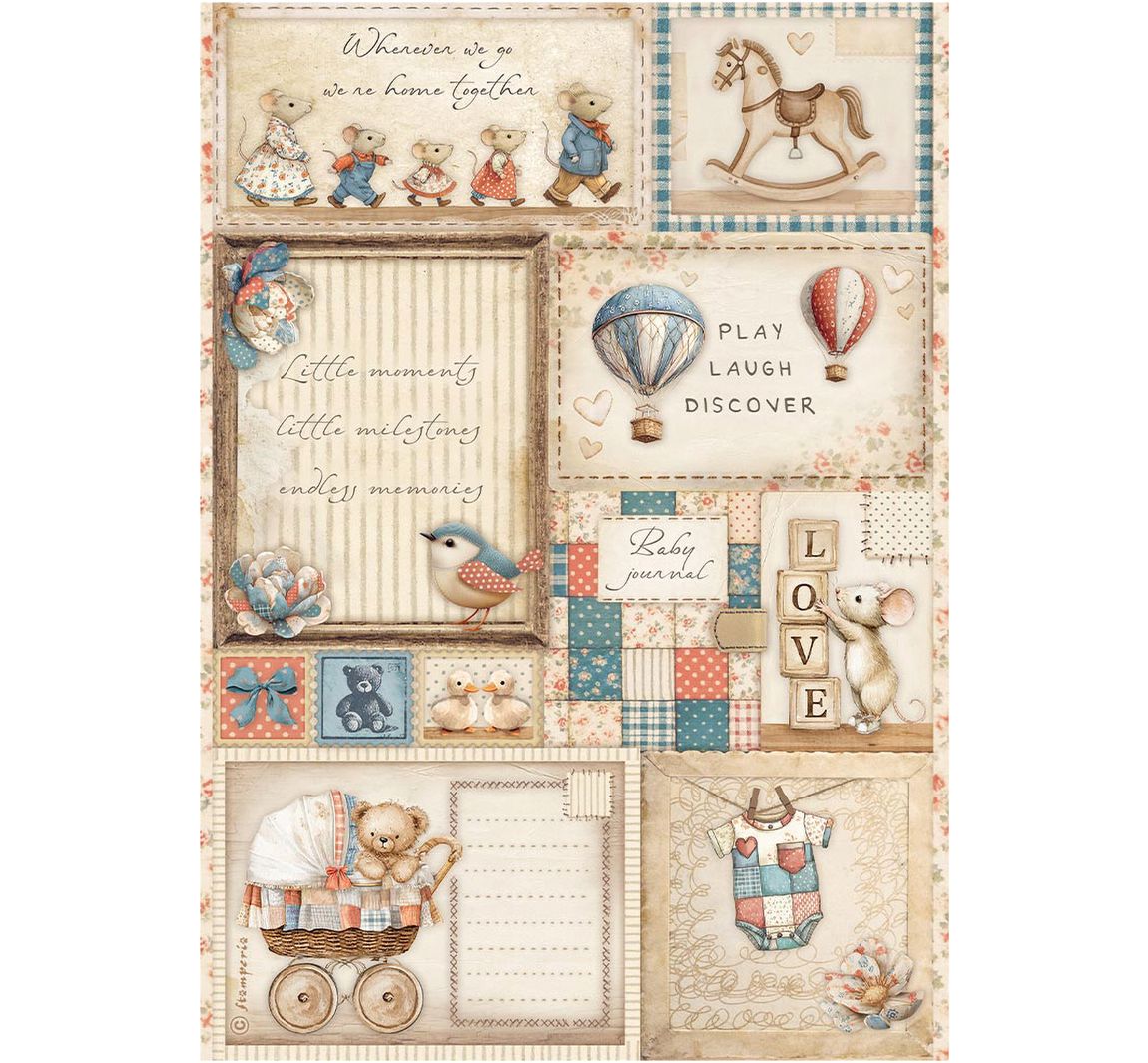 Motiv-Strohseide "Baby - Cards"