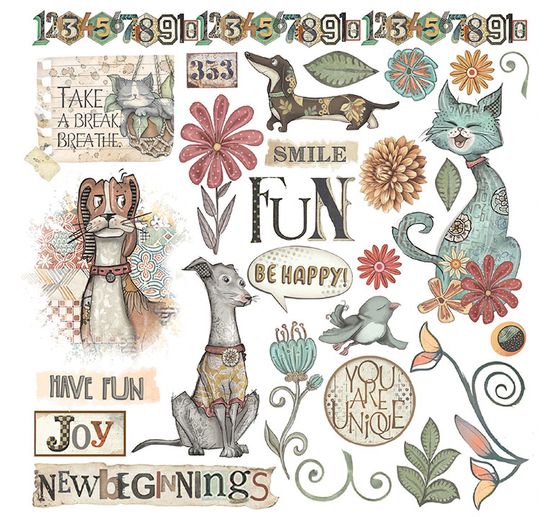 Rub On Sortiment "Furry Friends"