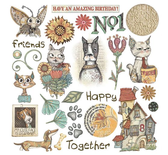 Rub On Sortiment "Furry Friends"