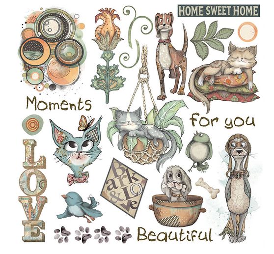 Rub On Sortiment "Furry Friends"