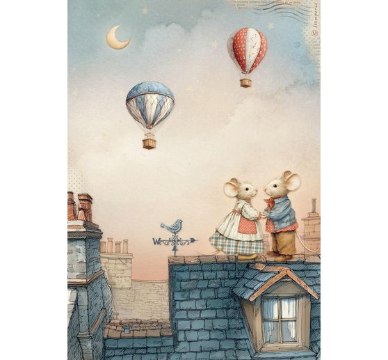 Motiv-Strohseiden Sortiment "Family", 6er-Set