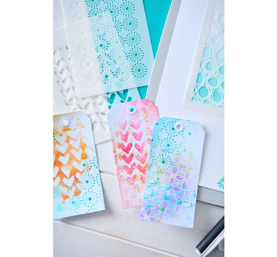 Sizzix Stencil Set "Backgrounds", 4 St&uuml;ck