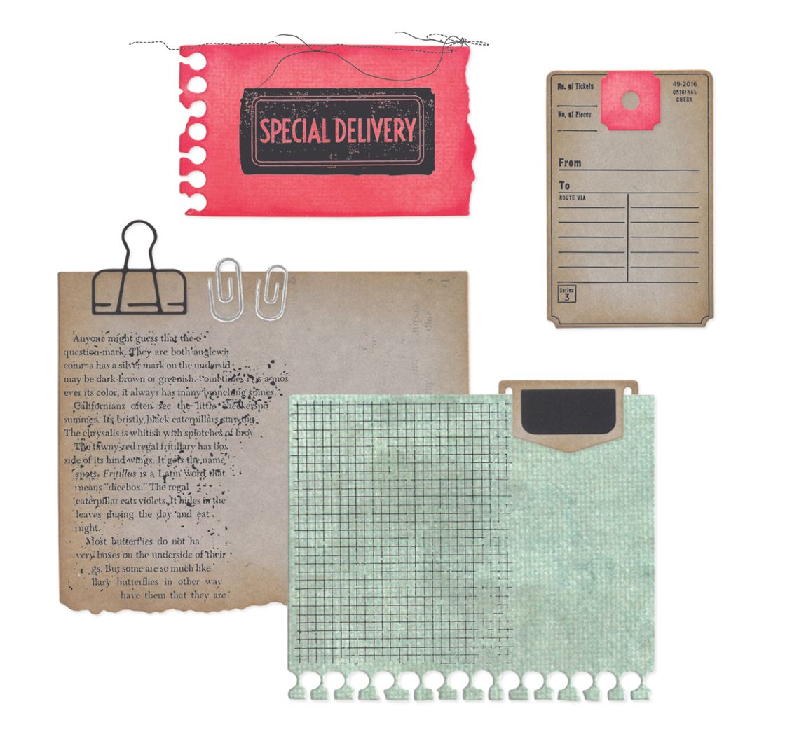 Sizzix Framelits Stanzschablone und Clear Stamps "Creative Combos by 49 & Market