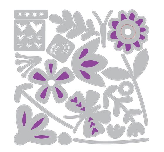 Sizzix Thinlits Punching template "Friendly Florals"