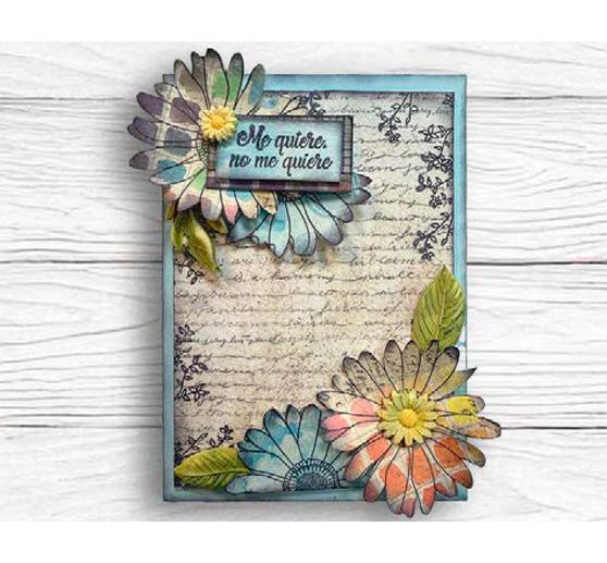 Motiv-Strohseide Backgrounds "Daisy Art", 8er-Set