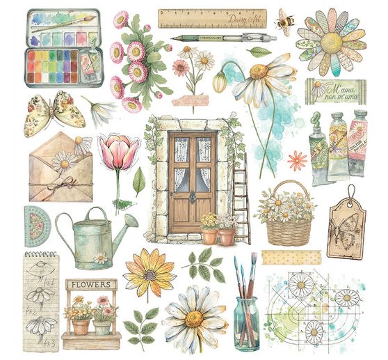 Rub On assortment "Daisy Art"