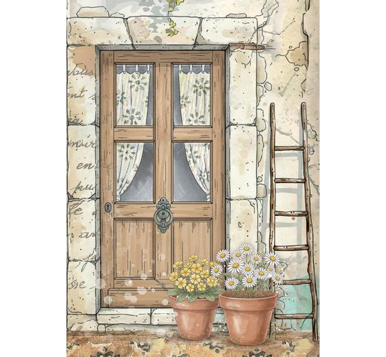 Motiv-Strohseiden Sortiment "Daisy Art", 8er-Set