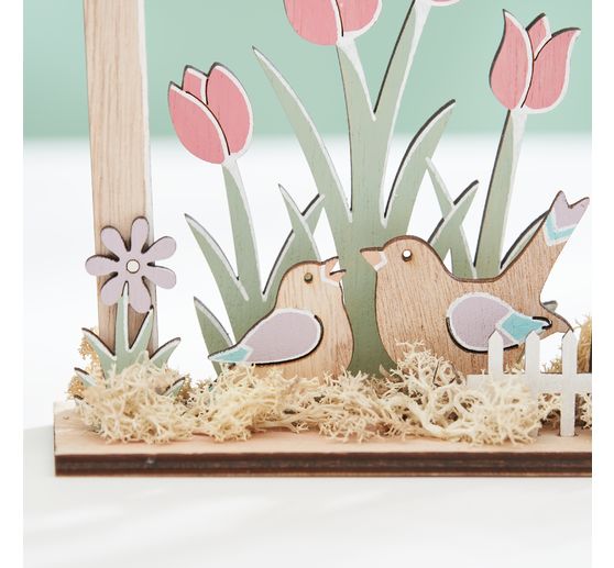 VBS Holz-Steckmotiv Haus "Fr&uuml;hlingserwachen"