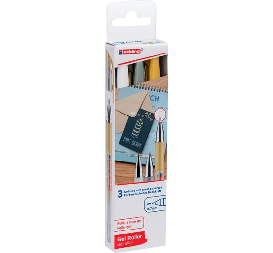edding 2185 Gelroller metallic, 3er-Set