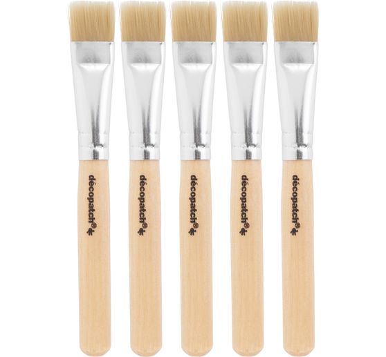 D&eacute;copatch synthetic bristle brushes no. 5, 5 pieces