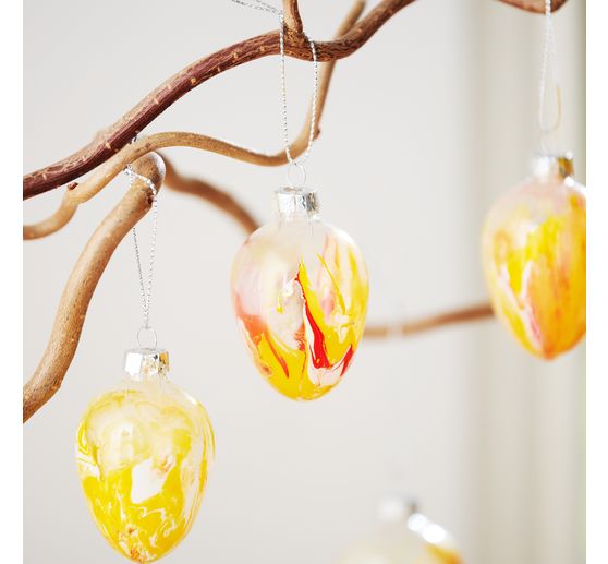 VBS Glass eggs, 6 pieces