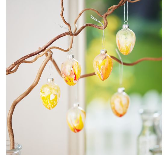 VBS Glass eggs, 6 pieces