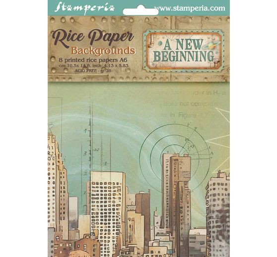 Motiv-Strohseide Backgrounds "A New Beginning", 8er-Set