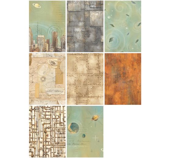 Motiv-Strohseide Backgrounds "A New Beginning", 8er-Set