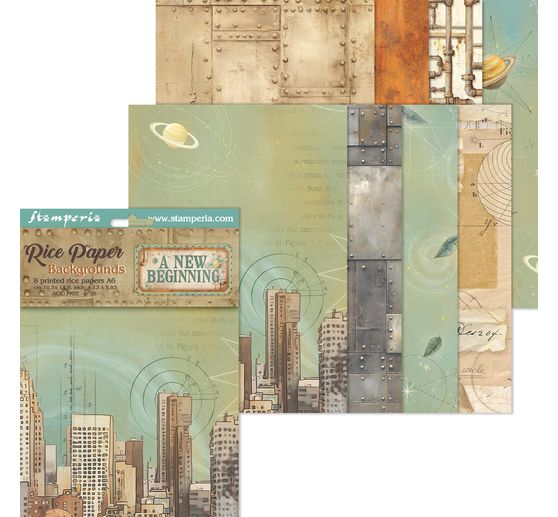 Motiv-Strohseide Backgrounds "A New Beginning", 8er-Set