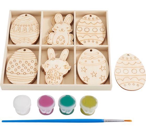 VBS Wooden motifs "Easter" with paint and brush