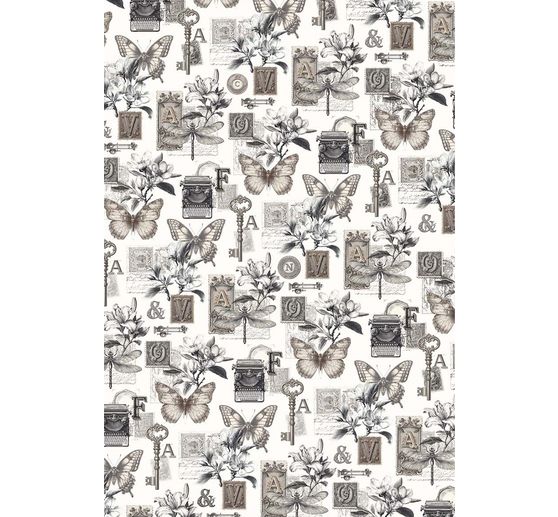 Motif straw silk assortment "Typographic", set of 4