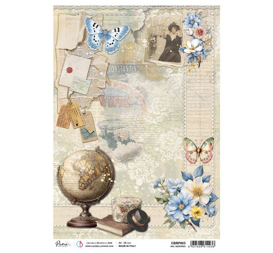 Motif straw silk "Eastern Journey - Rail Memories"