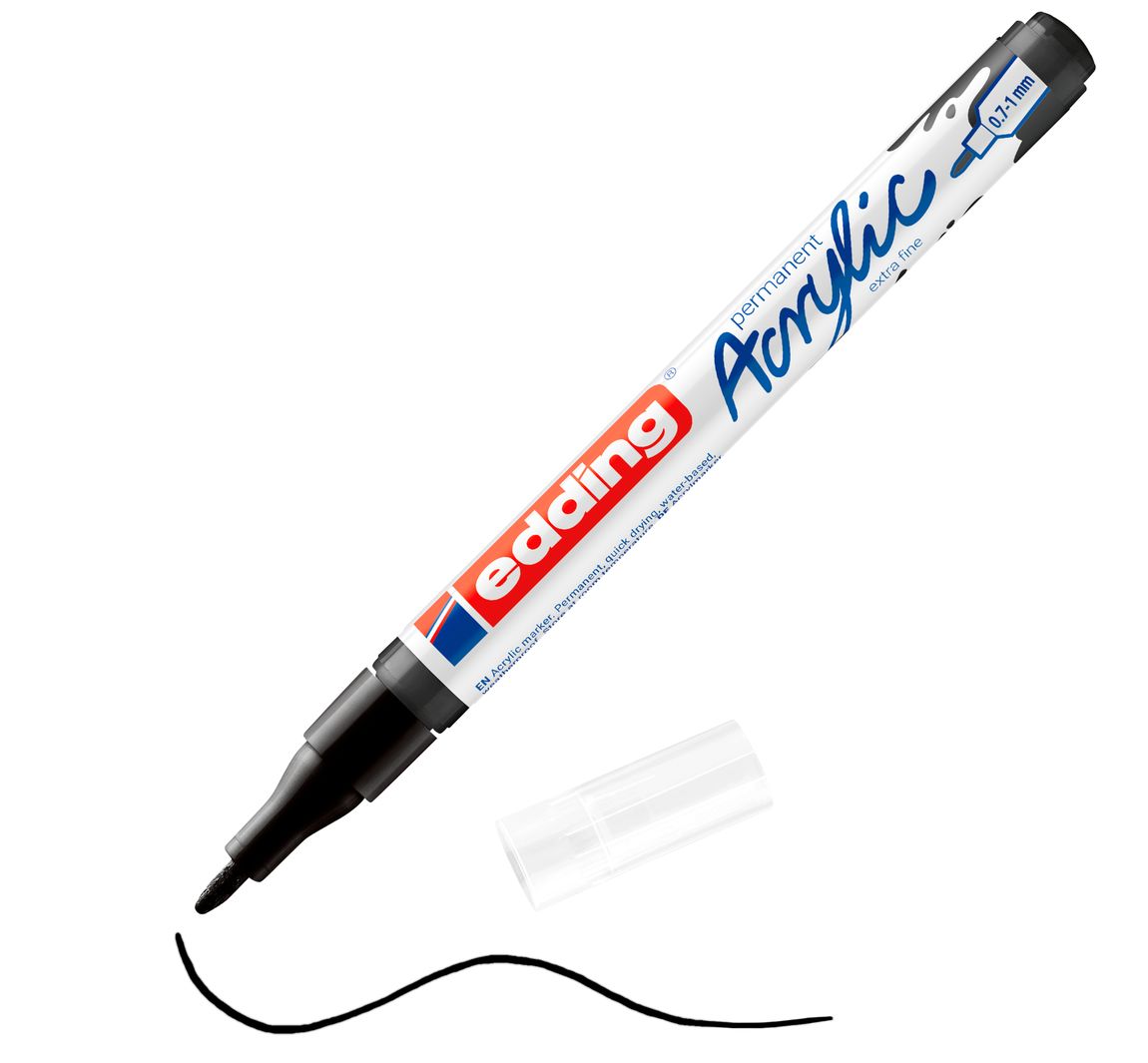 edding 5500 Acrylic "Acrylmarker - Extra Fein" - Tiefschwarz
