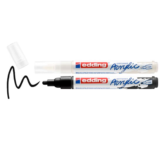 edding 5100 Acrylic "Acrylic marker - Black/White", Medium, set of 2