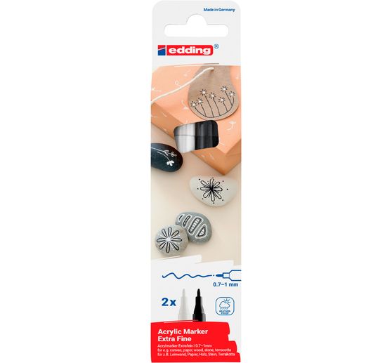 edding 5500 Acrylic "Acrylmarker - Schwarz/Wei&szlig;", Extra Fein, 2er-Set