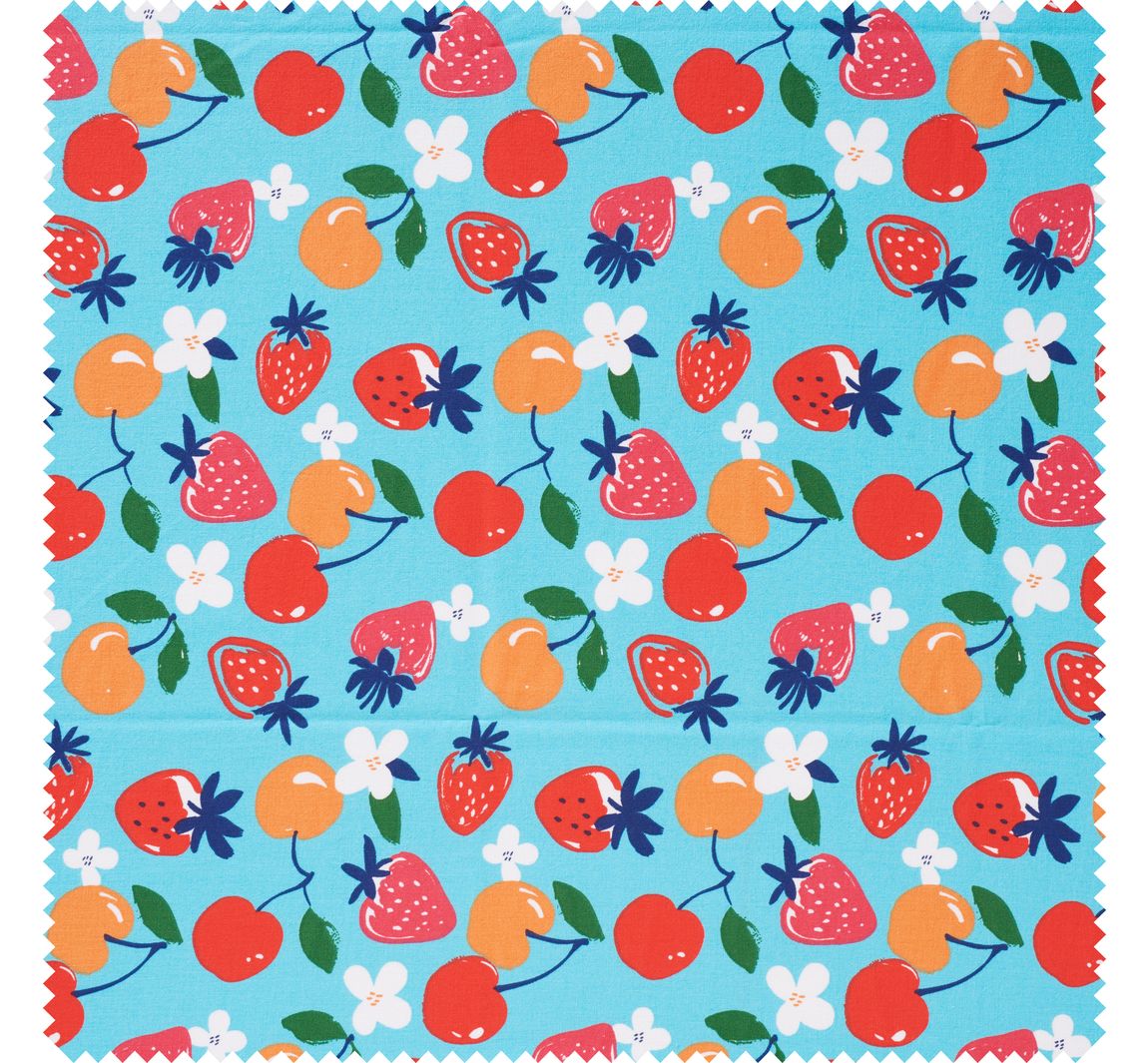 Baumwoll-Stoff "Erdbeeren und Kirschen"
